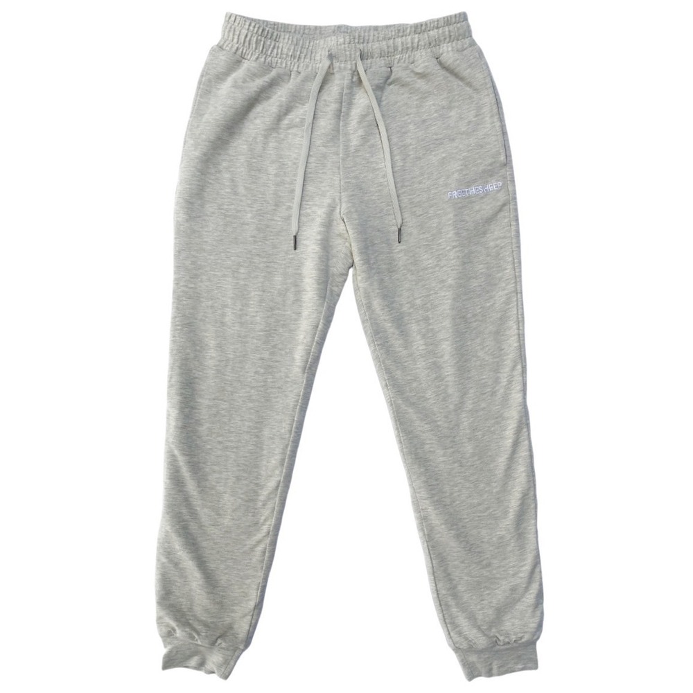 Free The Sheep Cotton Cloud Joggers Heather Gray Fleece Lined Sweatpants Size L